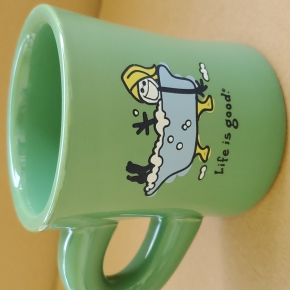 Life is Good green tub soaking mug EUC - Picture 2 of 4